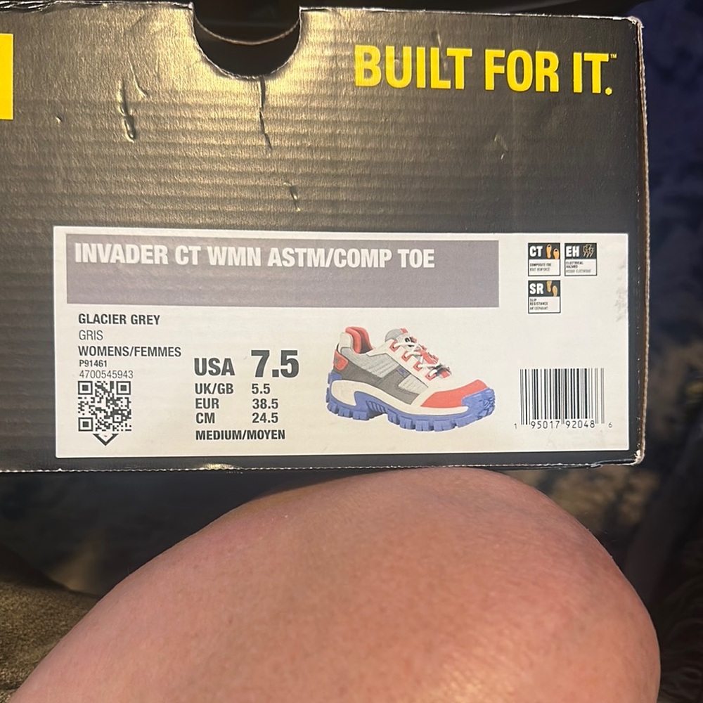 Caterpillar Black and Blue tennis shoes with composite toe
